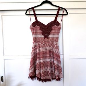 Free People Spaghetti Strap Embroidered Dress